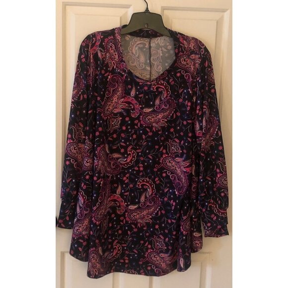 NWOT Lane Bryant Blouse Swing Top with Colorful Paisleys Flowers Size 18/20 - Picture 9 of 9